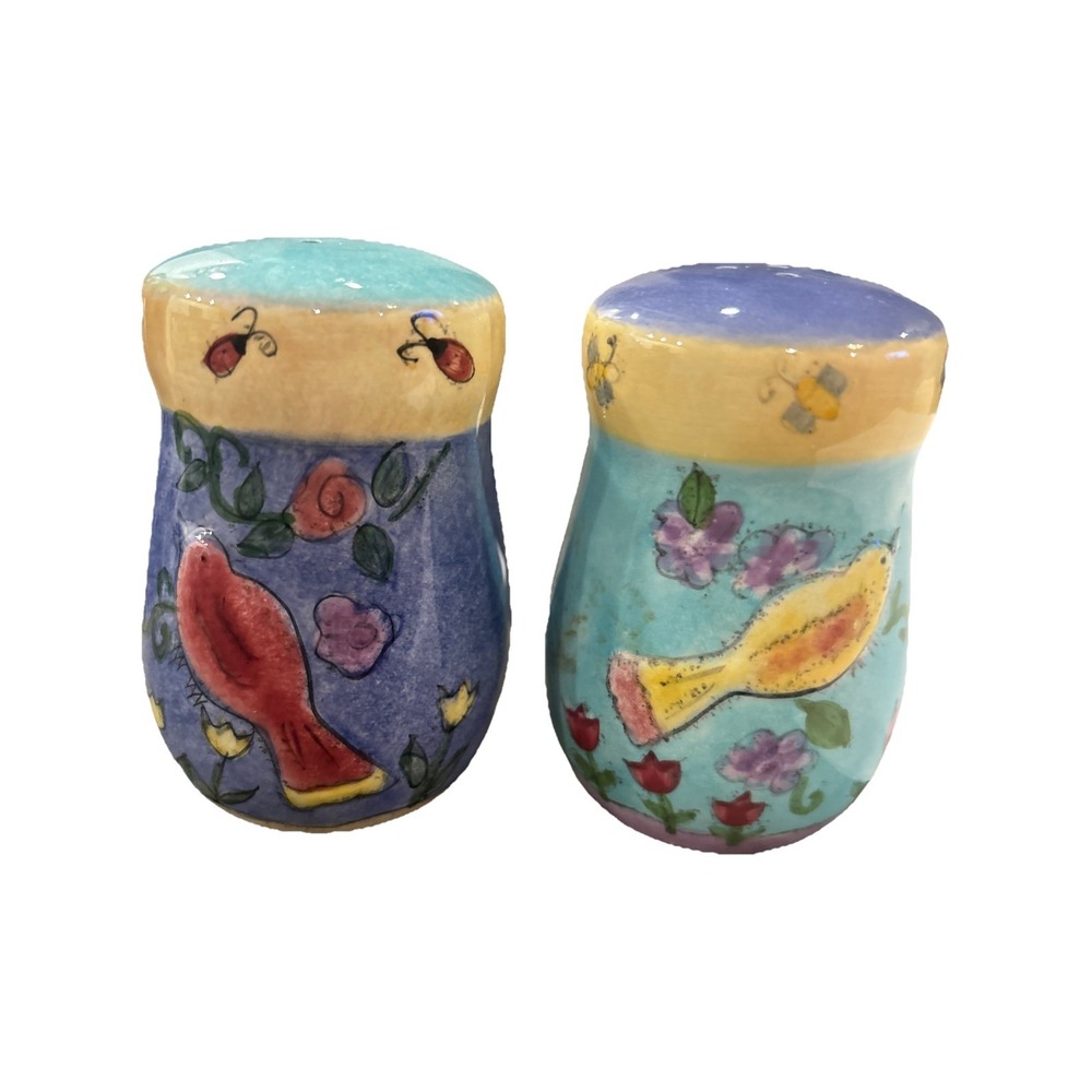 Sango "Birds and Bees" 3 3/8 Inch Salt & Pepper Set